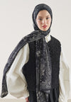 Siyah Floral Lace Desen Rami Şal