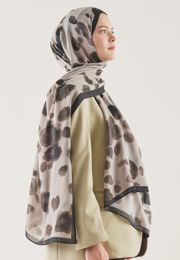 Cow Print Desen Rami Şal Taş