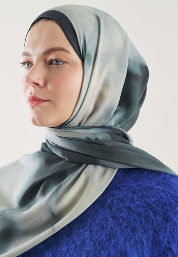 Deniz Köpüğü Floral Batik Desen Rami Şal
