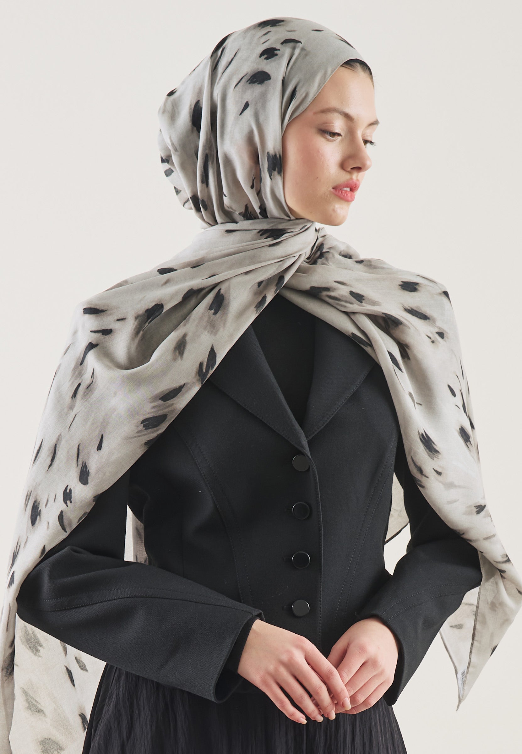 Taş Leopard Desen Rami Şal