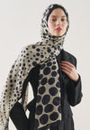 Siyah Polka Dots Desen Rami Şal