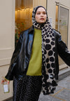 Polka Dots Desen Rami Şal Siyah