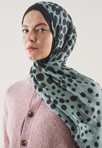 Okyanus Polka Dots Desen Rami Şal
