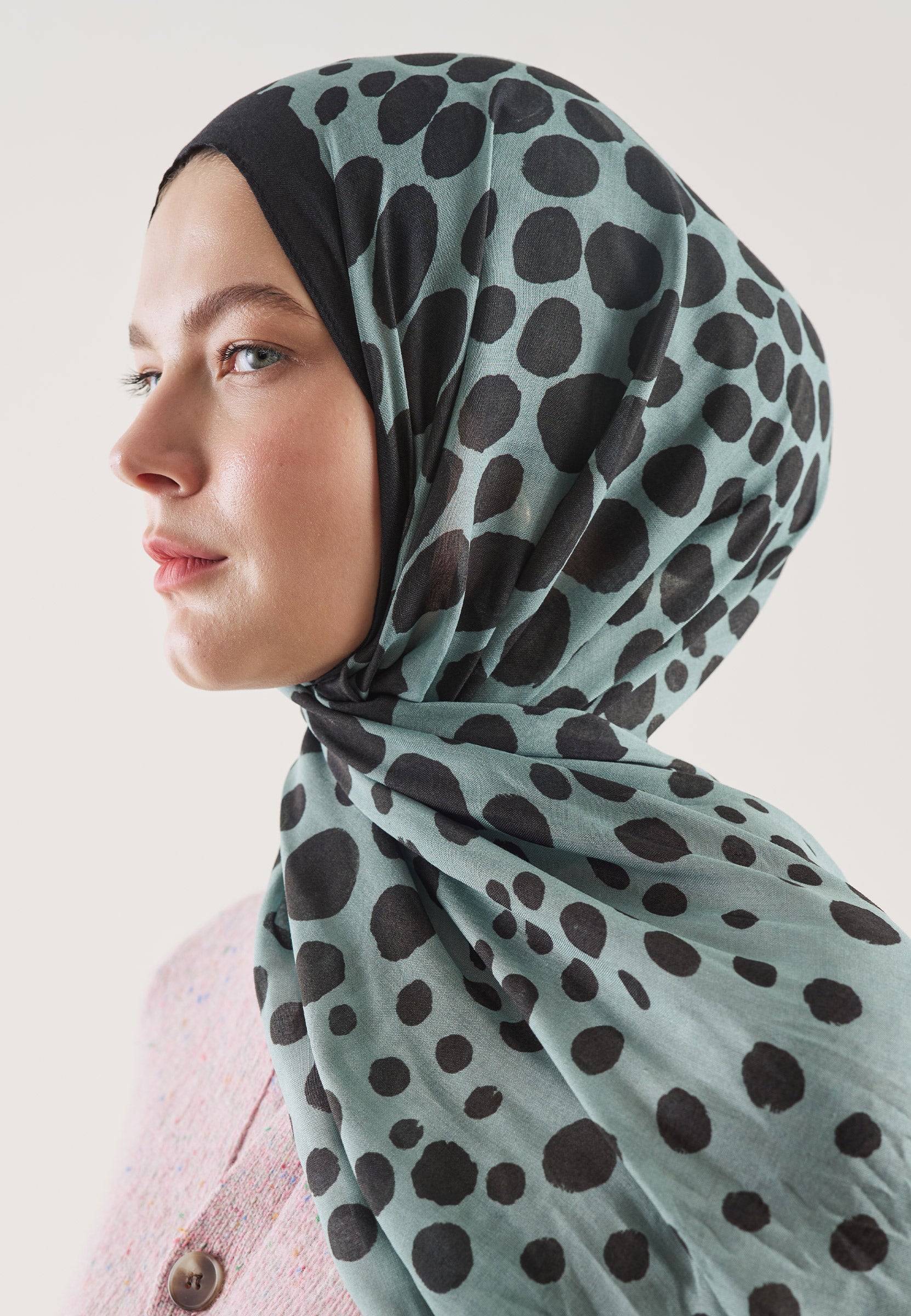 Okyanus Polka Dots Desen Rami Şal