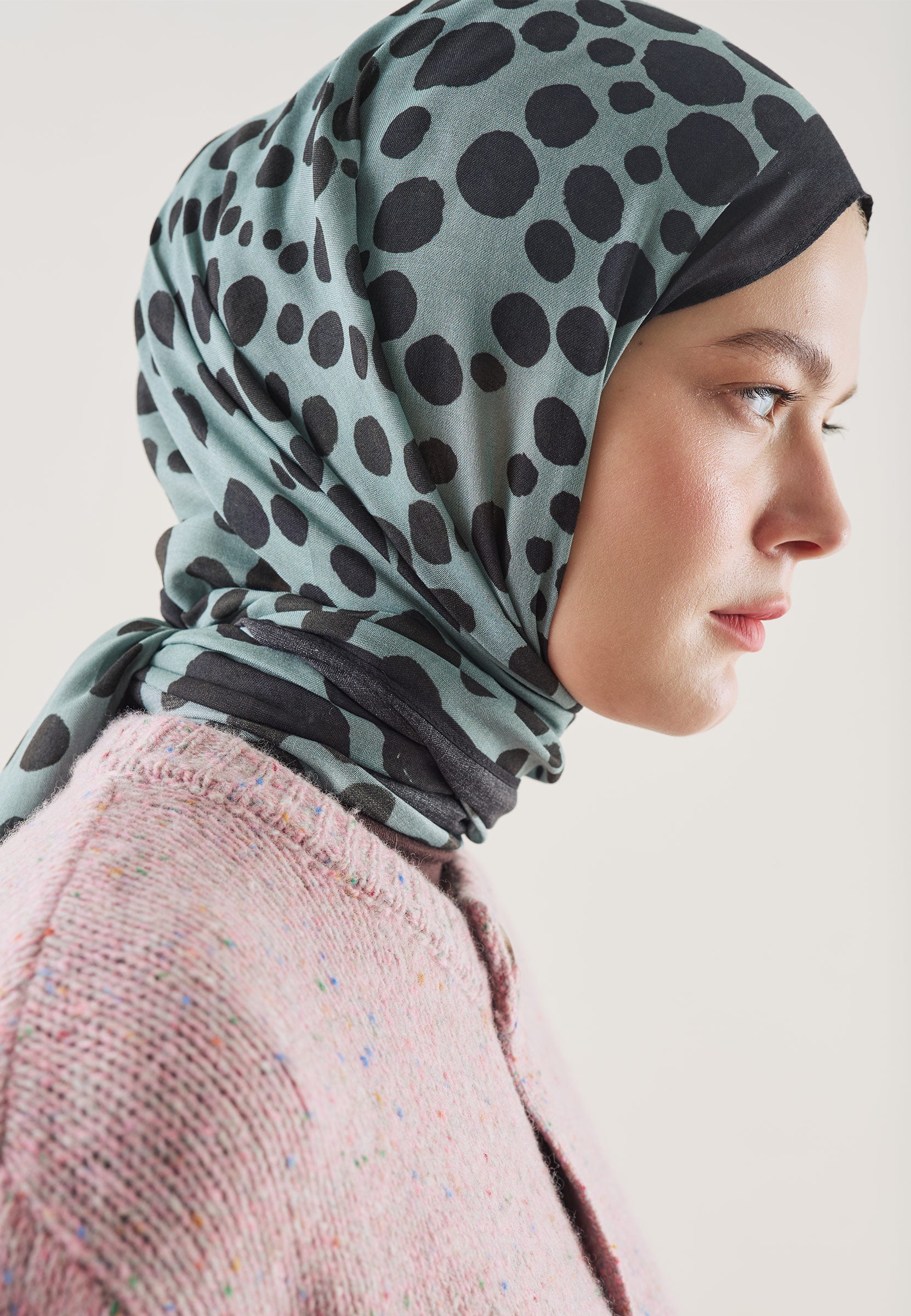 Okyanus Polka Dots Desen Rami Şal