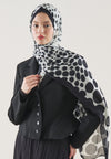Ekru Polka Dots Desen Rami Şal