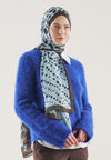 Açık Mavi Polka Dots Desen Rami Şal