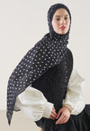 Siyah Small Polka Dots Desen Rami Şal