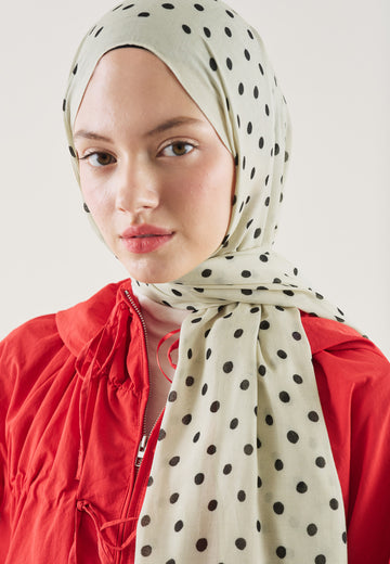Small Polka Dots Desen Rami Şal Bej