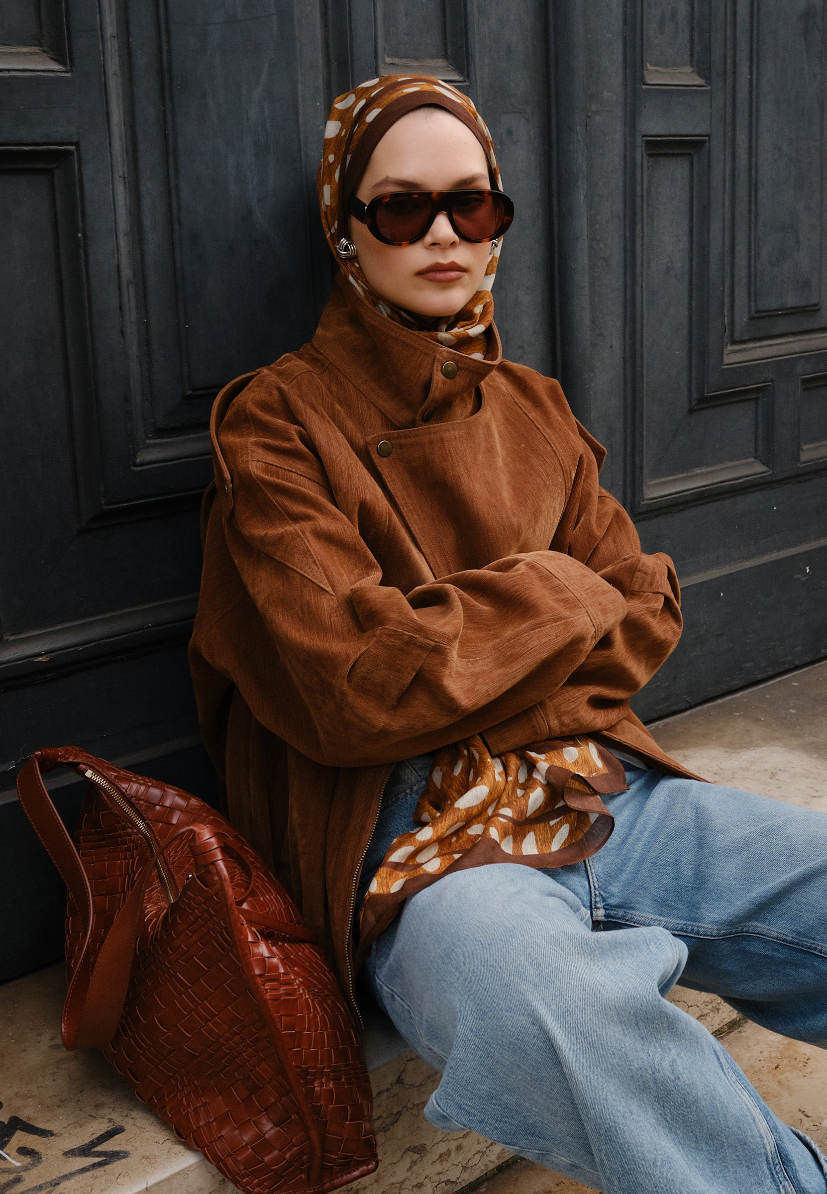 Camel Wıld Fawn Desen Rami Şal