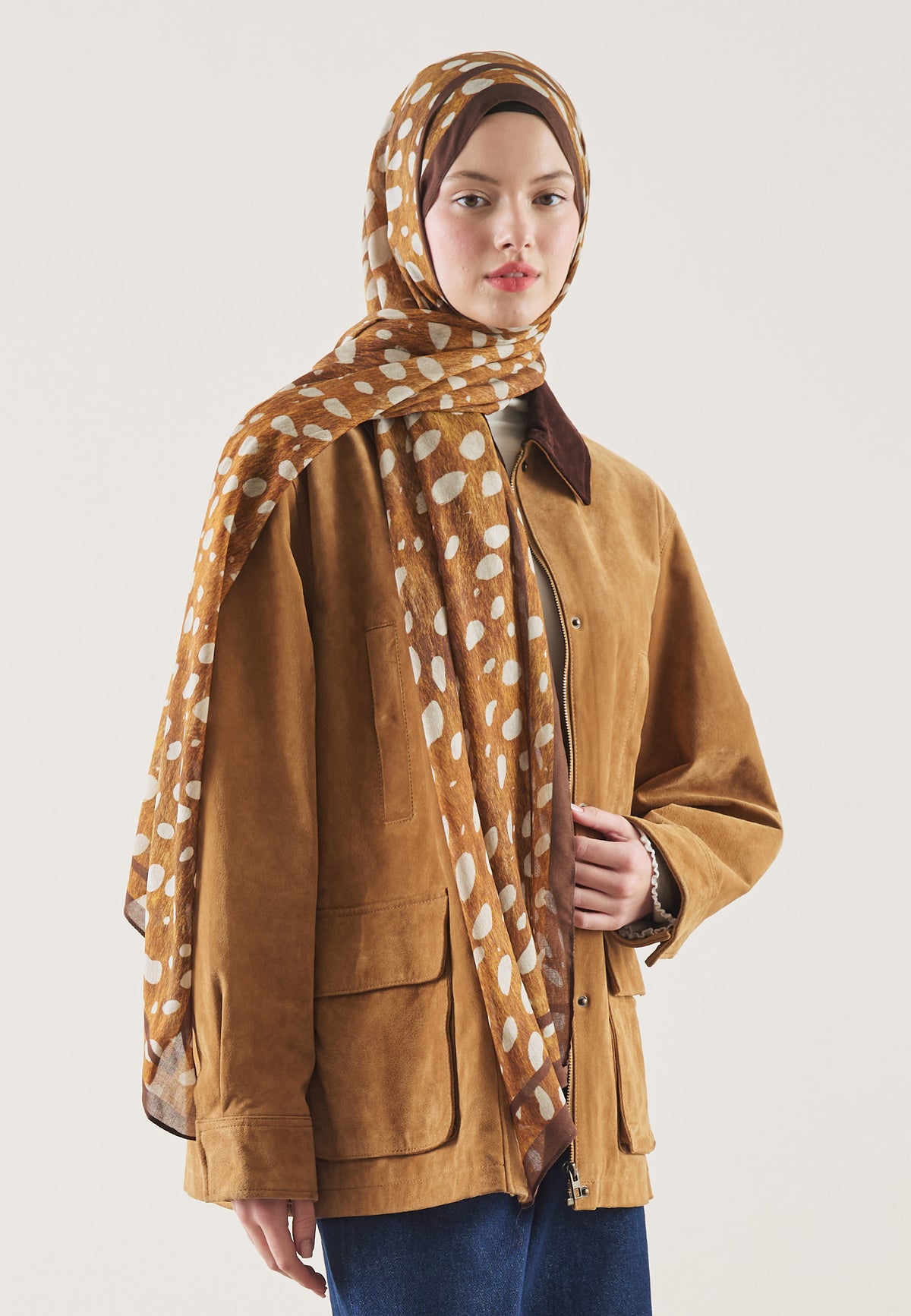 Wild Fawn Desen Rami Şal Camel