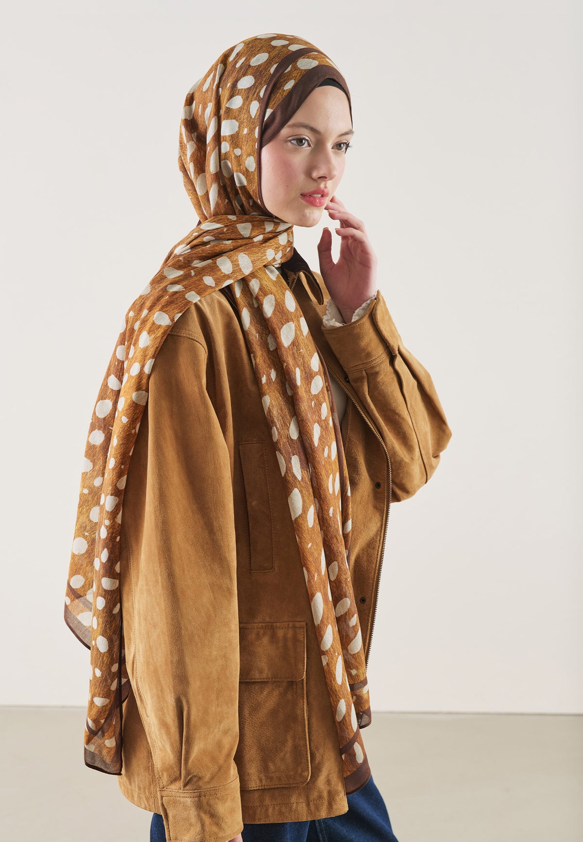 Wild Fawn Desen Rami Şal Camel