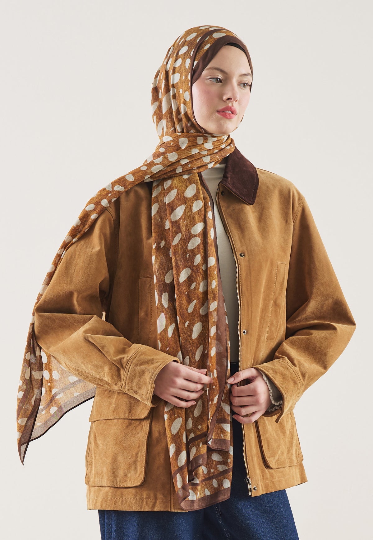 Wild Fawn Desen Rami Şal Camel