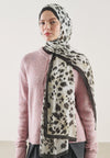 Siyah Cheetah Desen Rami Şal