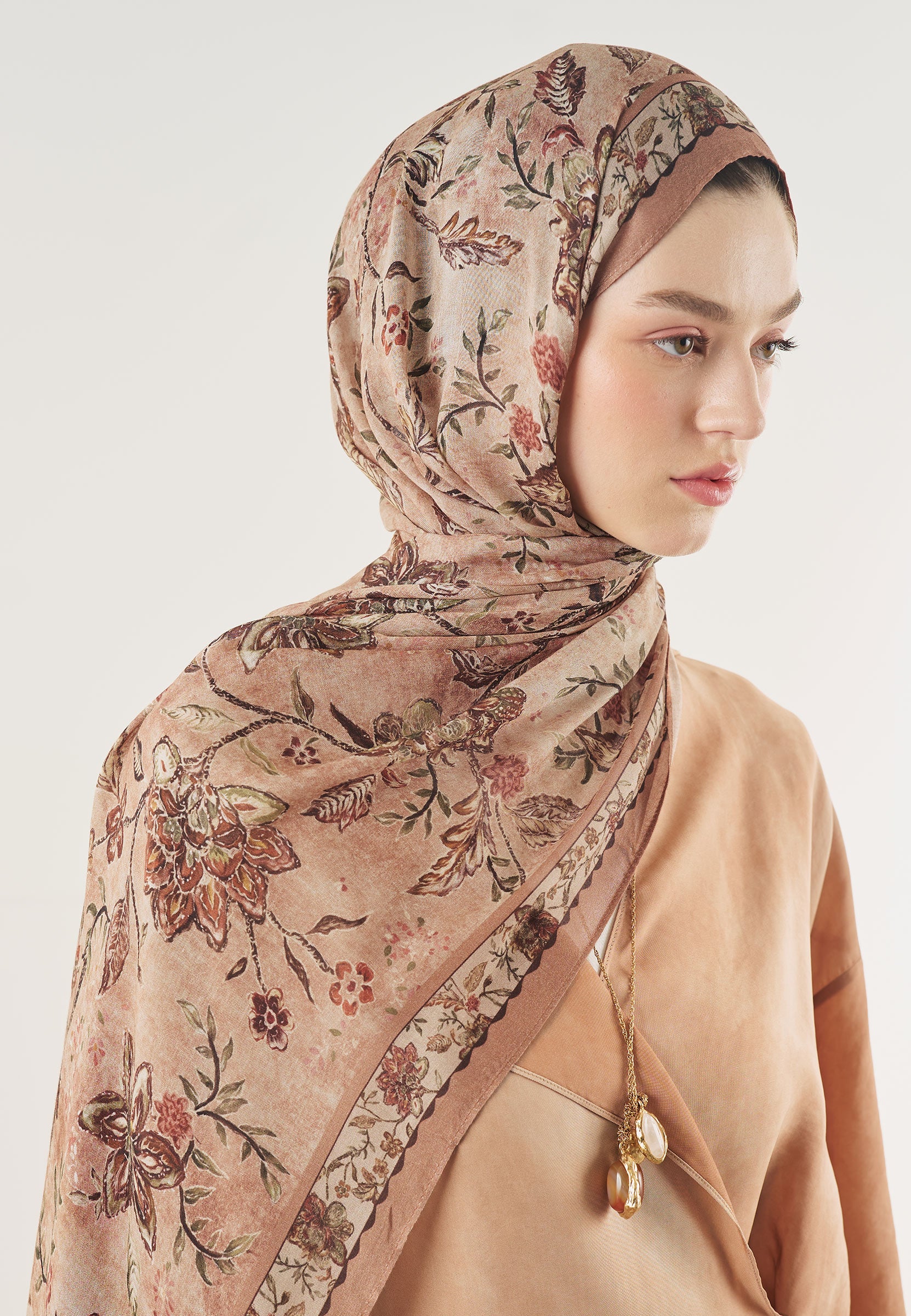 Somon Ethnıc Blossom Desen Soft Viskon Şal
