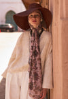 Ethnic Blossom Desen Soft Viskon Şal Pudra
