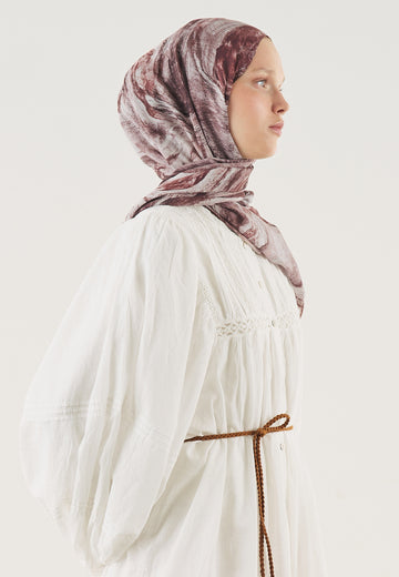 Bordo Soft Lınes Desen Soft Viskon Şal