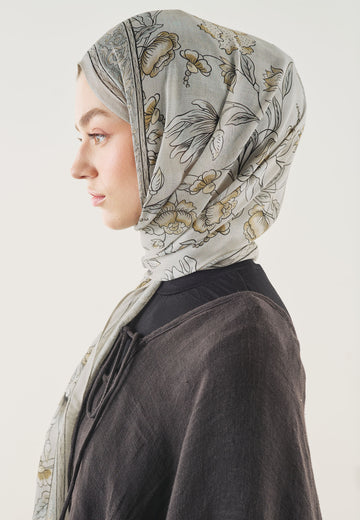 Natural Bej Pure Ethnic Desen Soft Viskon Şal
