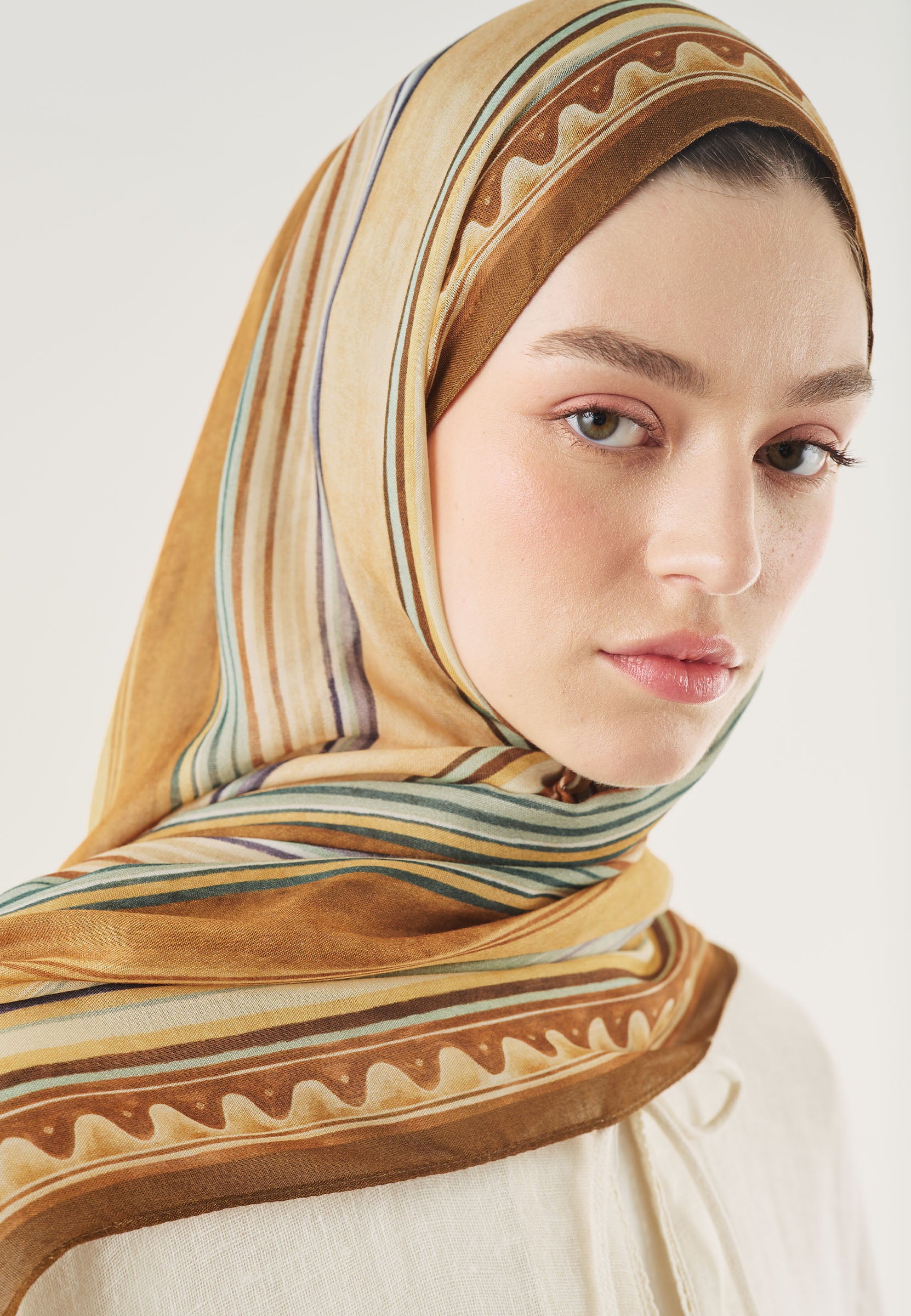 Toprak Lıne Harmony Desen Soft Viskon Şal