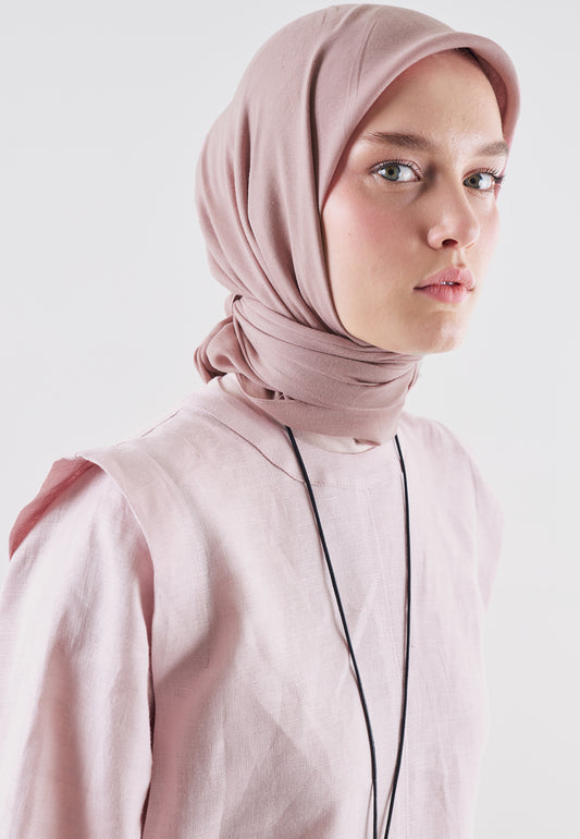 Pamuk Keten Eşarp Soft Pembe