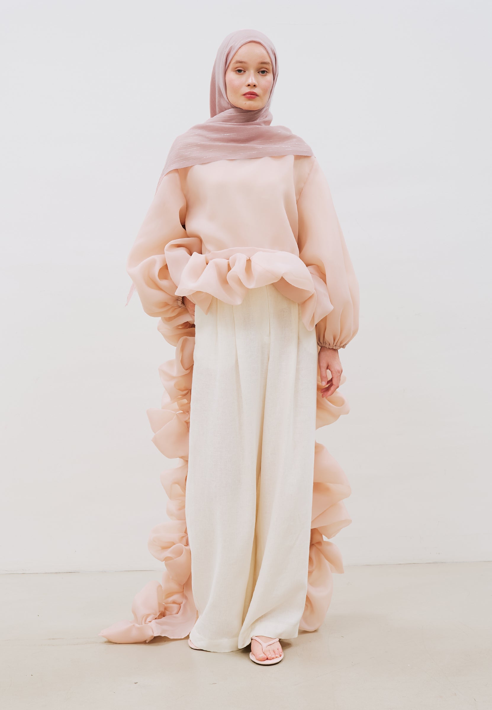 Işıltılı Vual Şal Pudra