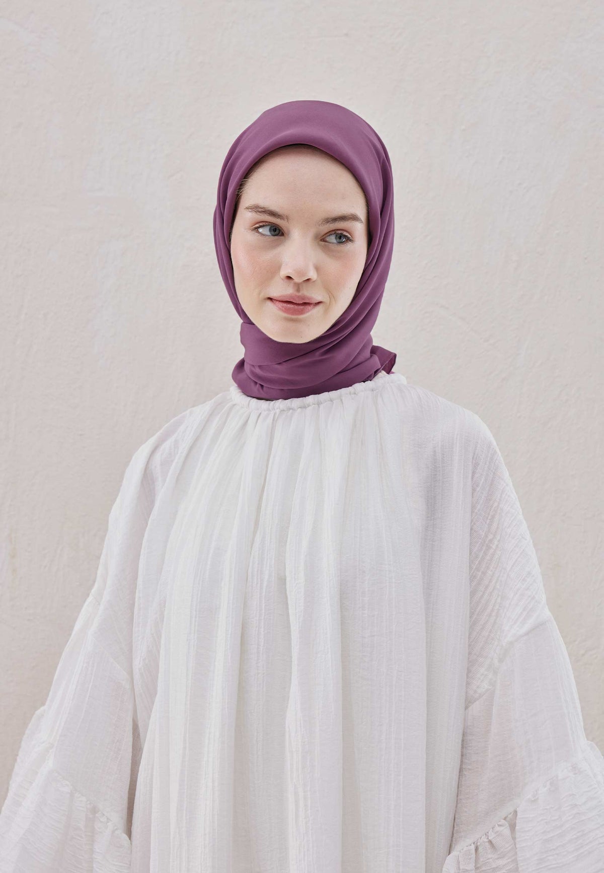Mürdüm Pamuk İpek Eşarp