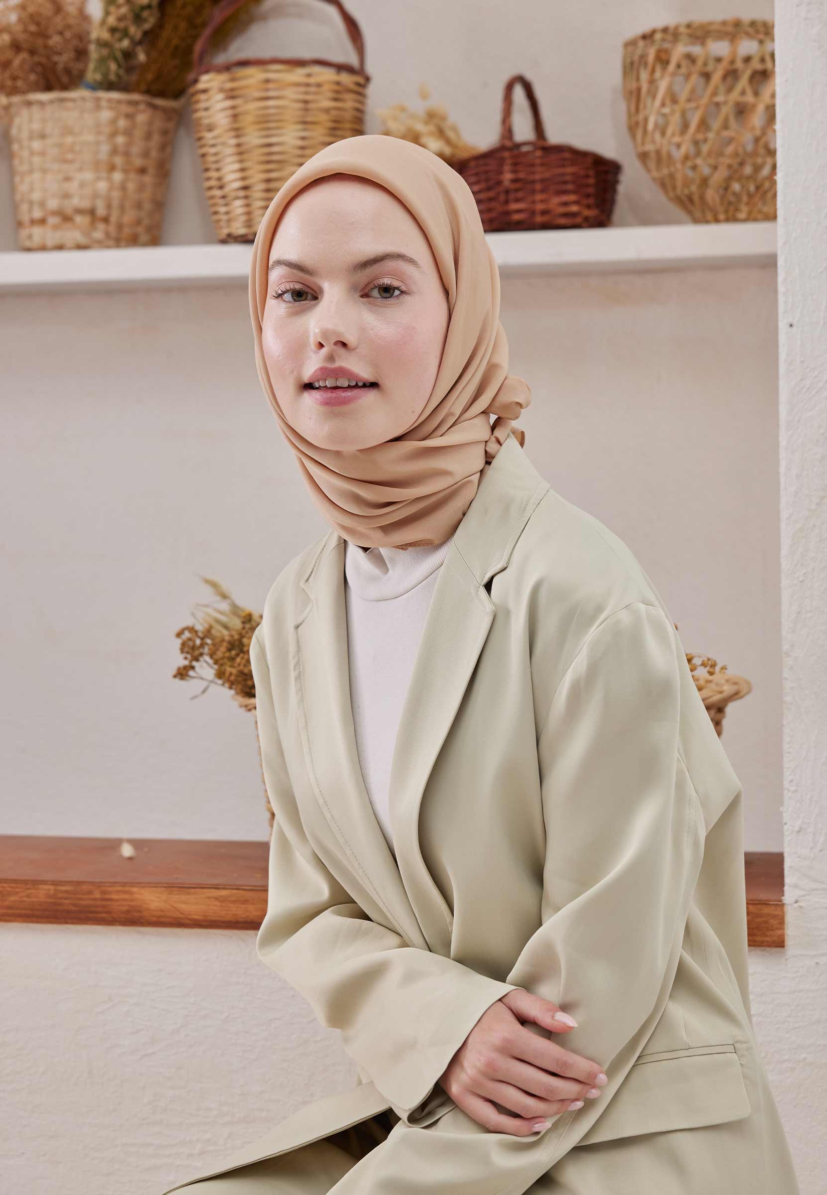 Nude Pamuk İpek Eşarp