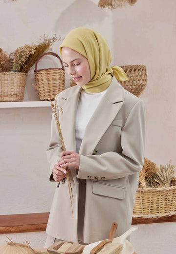Tatlı Sarı Pamuk İpek Eşarp