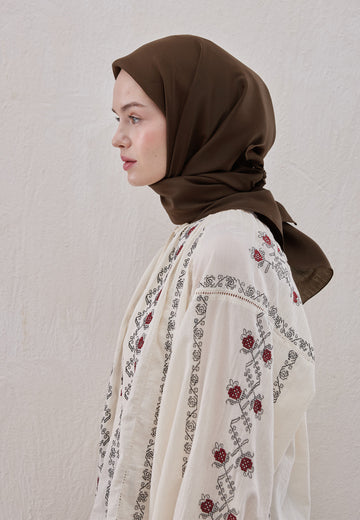 Acı Kahve Pamuk İpek Eşarp