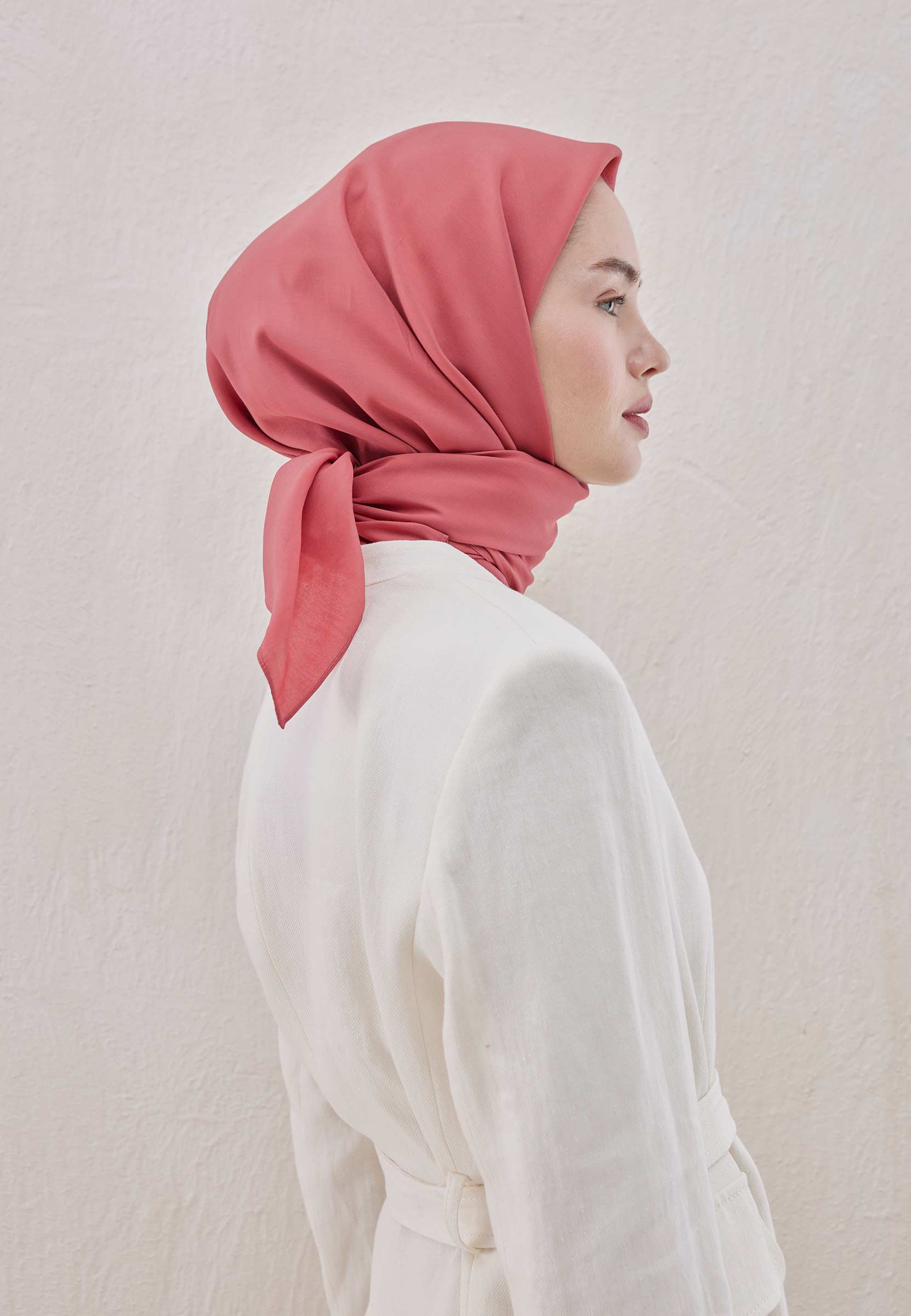 Rose Pamuk İpek Eşarp