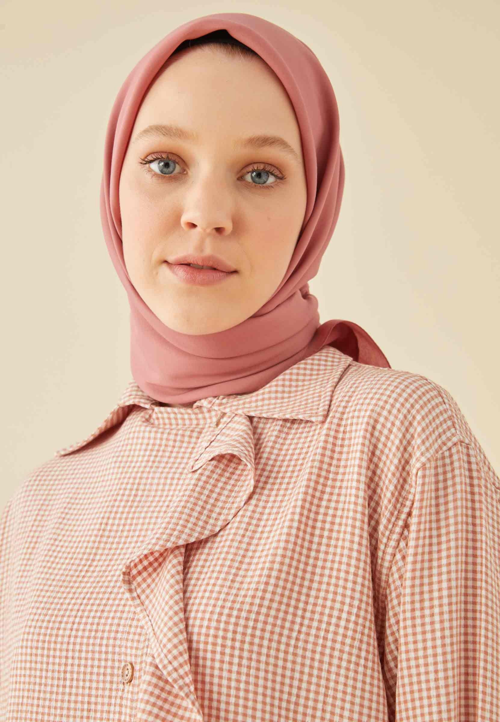 Gül Kurusu Pamuk İpek Eşarp