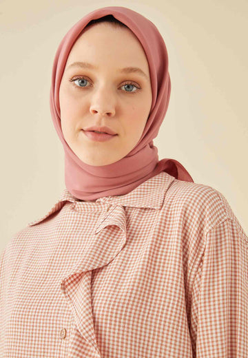 Gül Kurusu Pamuk İpek Eşarp