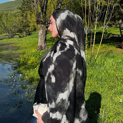 Batik Desen Rami Şal Antrasit