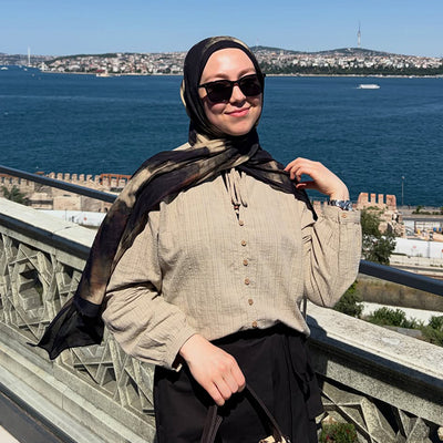 Batik Desen Rami Şal Siyah