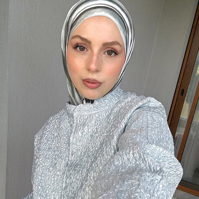 Dark Batik Desen Soft Viskon Şal Açık Mavi