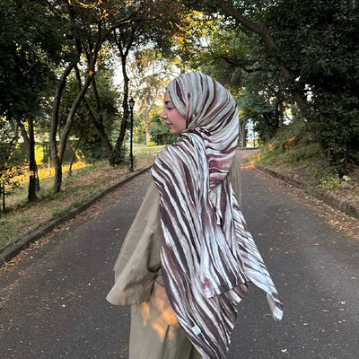 Dark Batik Desen Soft Viskon Şal Gül Kurusu