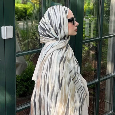 Dark Batik Desen Soft Viskon Şal Siyah