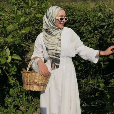 Dark Batik Desen Soft Viskon Şal Yeşil