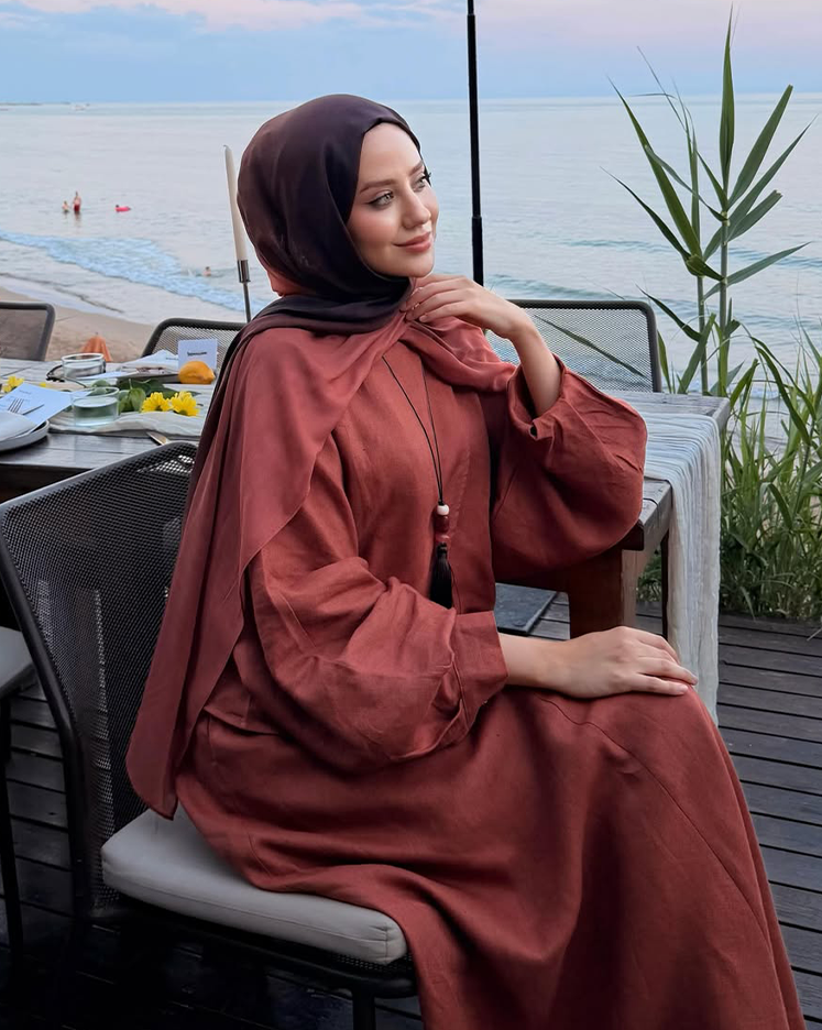 Degrade Desen Rami Şal Siyah Bordo