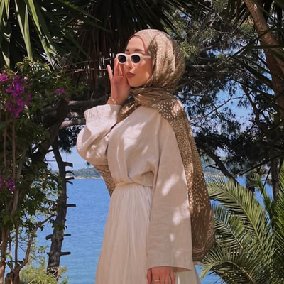 Dot Elegance Desen Rami Şal Vizon