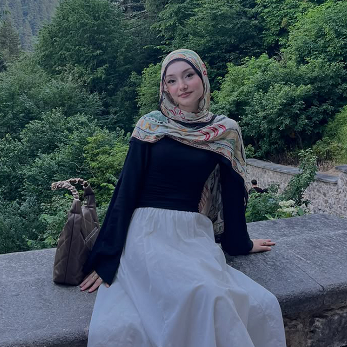 Eloria Desen Rami Viskon Şal Siyah