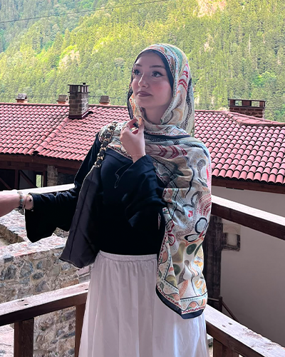 Eloria Desen Rami Viskon Şal Siyah