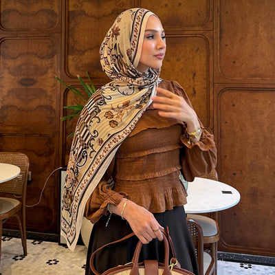 Ethnic Garden Desen Soft Viskon Şal Soft Yeşil