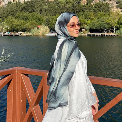 Floral Batik Desen Rami Şal Deniz Köpüğü