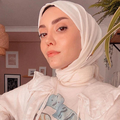 İnce Pamuk Vual Şal Beyaz