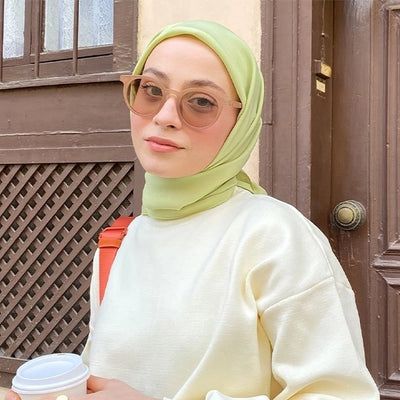Pamuk İpek Eşarp Çağla Yeşili