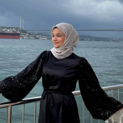 Pamuk İpek Eşarp Açık Gri