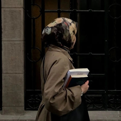 Roslyn Desen Pamuk İpek Eşarp Toprak
