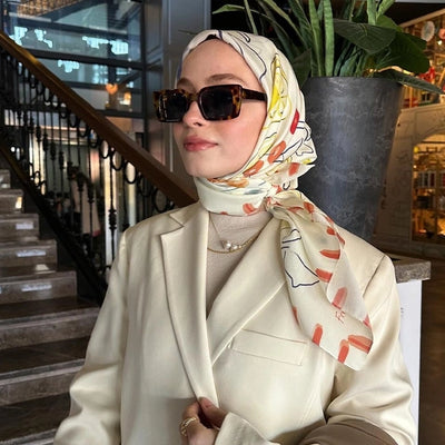 Cherry Desen Pamuk İpek Eşarp Kırmızı