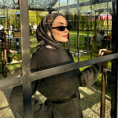 Rosalıe Desen Pamuk İpek Eşarp Yeşil